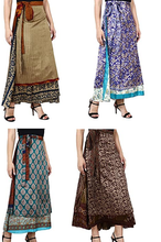 Load image into Gallery viewer, Long Silk Sari Magic Wrap Around Skirt - Upcycled Silk